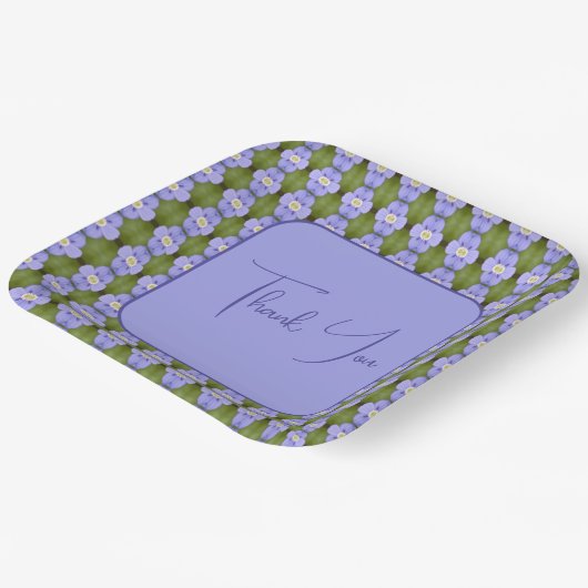  Floral Accented Square Papieren Bordje (Gebogen)