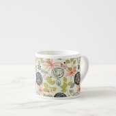 Floral achtergrond 2 espresso kop (Voorkant rechts)