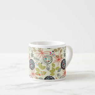 Floral achtergrond 2 espresso kop