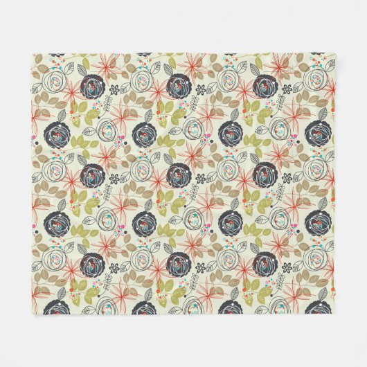 Floral achtergrond 2 fleece deken (Voorkant (Horizontaal))