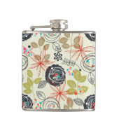 Floral achtergrond 2 heupfles (Voorkant)