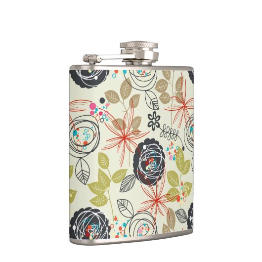 Floral achtergrond 2 heupfles (Rechts)