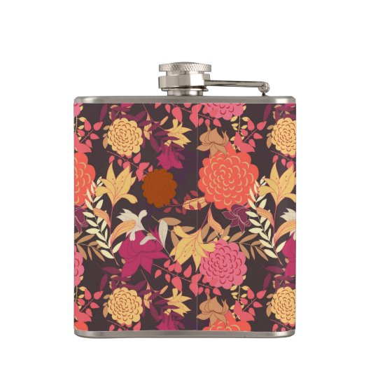 Floral achtergrond 2 heupfles (Achterkant)