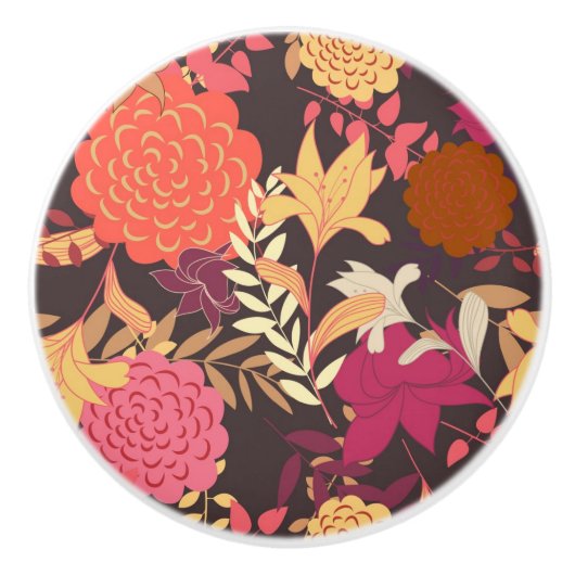 Floral achtergrond 2 keramische knop (Voorkant)