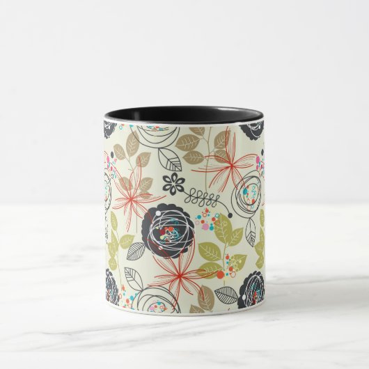 Floral achtergrond 2 mok (Midden)