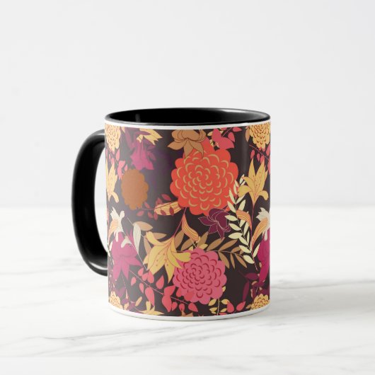 Floral achtergrond 2 mok (Voorkant links)