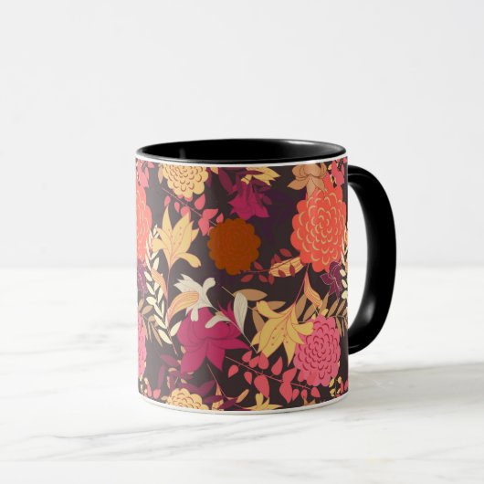 Floral achtergrond 2 mok (Voorkant rechts)