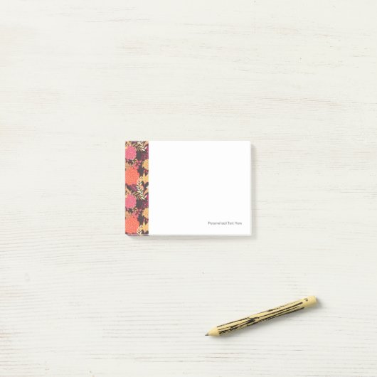 Floral achtergrond 2 post-it® notes (Op bureau)