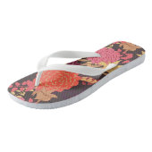 Floral achtergrond 2 teenslippers (Schuin)
