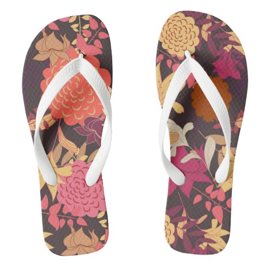 Floral achtergrond 2 teenslippers (Voetbed)