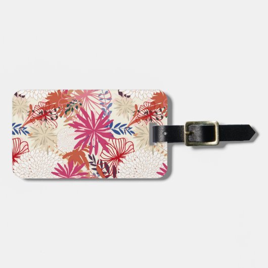 Floral achtergrond 3 bagagelabel (Voorkant horizontaal)