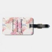 Floral achtergrond 3 bagagelabel (Achterkant horizontaal)