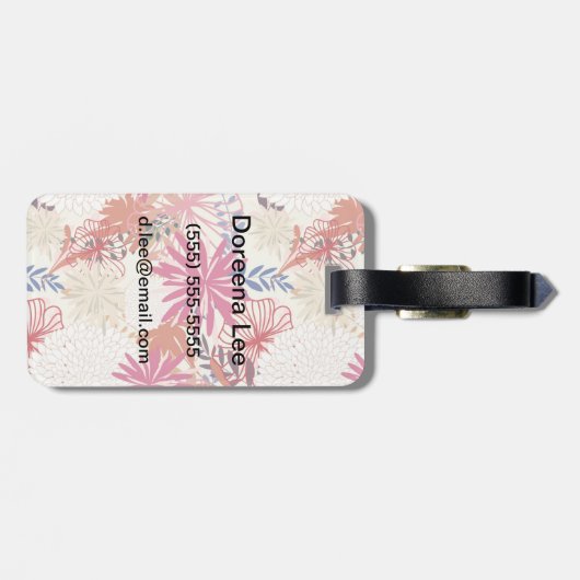 Floral achtergrond 3 bagagelabel (Achterkant horizontaal)