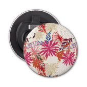 Floral achtergrond 3 button flesopener (Voorkant)