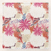 Floral achtergrond 3 glazen onderzetter (Voorkant)