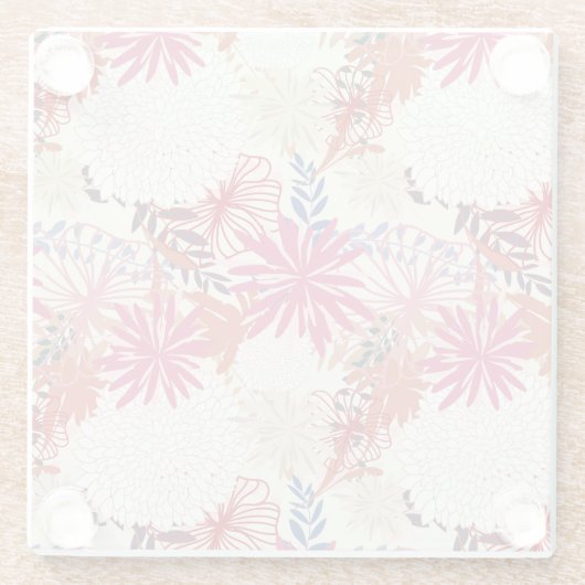 Floral achtergrond 3 glazen onderzetter (Achterkant)