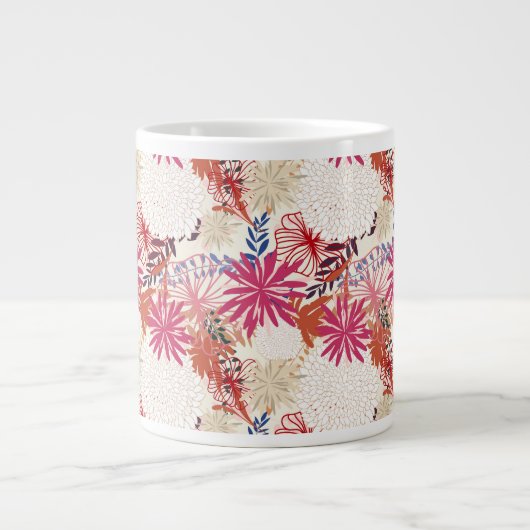 Floral achtergrond 3 grote koffiekop (Voorkant)