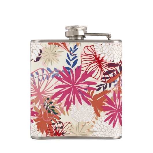 Floral achtergrond 3 heupfles (Achterkant)