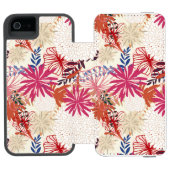 Floral achtergrond 3 incipio iPhone portemonnee hoesje (Agenda Open)