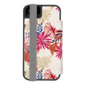 Floral achtergrond 3 incipio iPhone portemonnee hoesje (Agenda Achterkant)