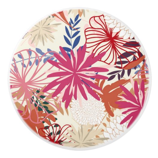 Floral achtergrond 3 keramische knop (Voorkant)