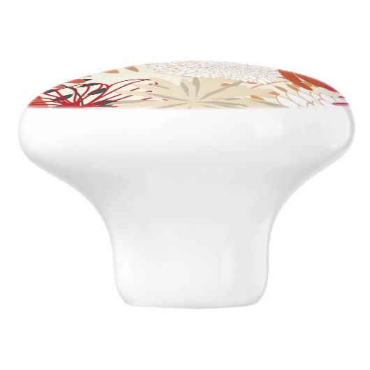 Floral achtergrond 3 keramische knop (Zijkant)