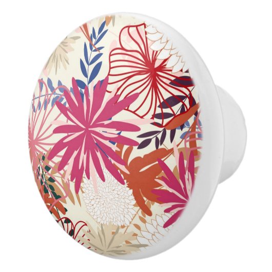 Floral achtergrond 3 keramische knop (Rechts)