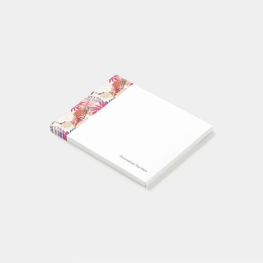 Floral achtergrond 3 post-it® notes (Schuin)