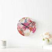 Floral achtergrond 3 ronde klok (Huis)