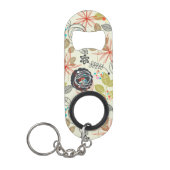 Floral achtergrond 3 sleutelhanger flessenopener (Voorkant)