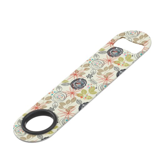 Floral achtergrond 3 speed flessenopener (Voorkant Gekanteld)