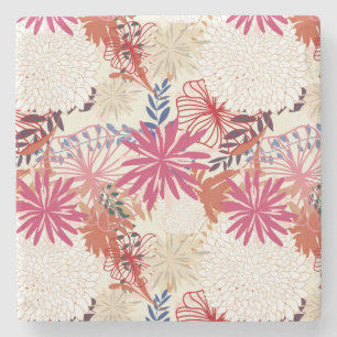 Floral achtergrond 3 stenen onderzetter