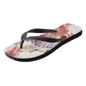 Floral achtergrond 3 teenslippers (Schuin)