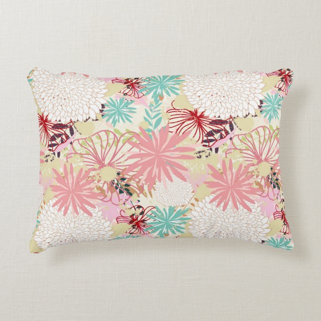 Floral achtergrond 4 accent kussen (Voorkant)