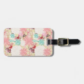 Floral achtergrond 4 bagagelabel (Voorkant horizontaal)