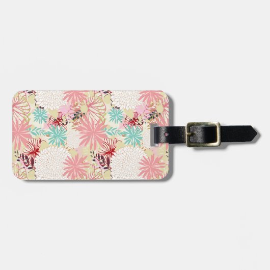 Floral achtergrond 4 bagagelabel (Voorkant horizontaal)