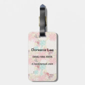 Floral achtergrond 4 bagagelabel (Achterkant verticaal)