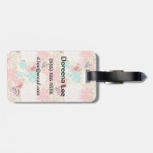 Floral achtergrond 4 bagagelabel (Achterkant horizontaal)