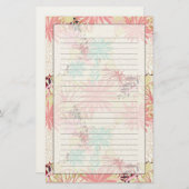 Floral achtergrond 4 briefpapier (Voorkant / Achterkant)