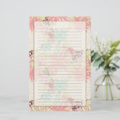 Floral achtergrond 4 briefpapier (Staand voorkant)