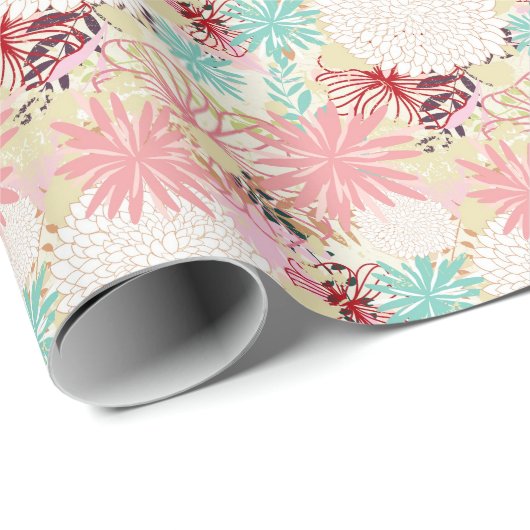 Floral achtergrond 4 cadeaupapier (Rol Hoek)