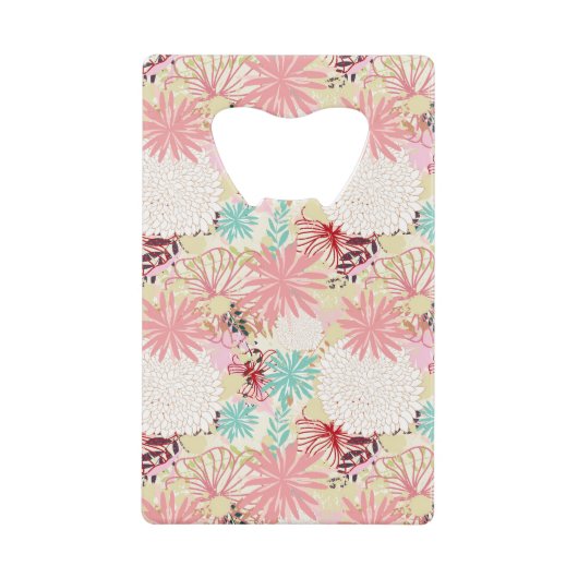 Floral achtergrond 4 creditkaart flessenopener (Voorkant)