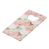 Floral achtergrond 4 creditkaart flessenopener (Voorkant Gekanteld)