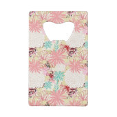 Floral achtergrond 4 creditkaart flessenopener (Achterkant)