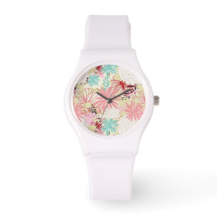 Floral achtergrond 4 horloge
