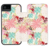 Floral achtergrond 4 incipio iPhone portemonnee hoesje (Agenda Open)