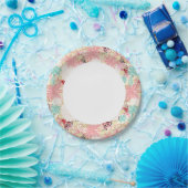 Floral achtergrond 4 papieren bordje (Feest)