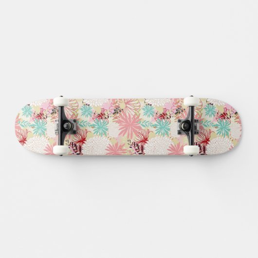 Floral achtergrond 4 persoonlijk skateboard (Horizontaal)