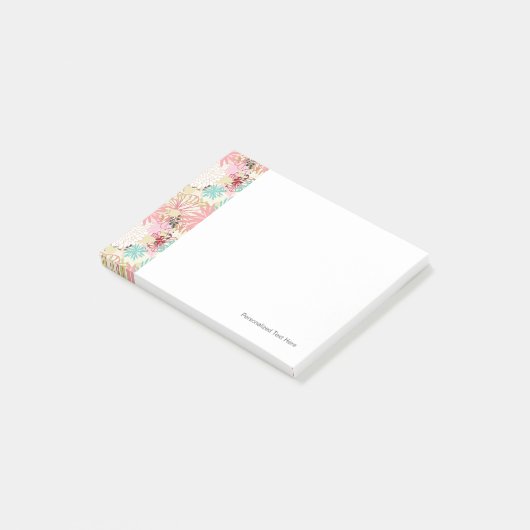 Floral achtergrond 4 post-it® notes (Schuin)