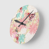 Floral achtergrond 4 ronde klok (Hoek)